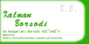 kalman borsodi business card